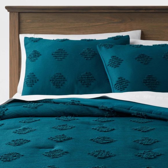 Tufted Diamond Crinkle Comforter & Sham Set - Threshold™ - Picture 1 of 6